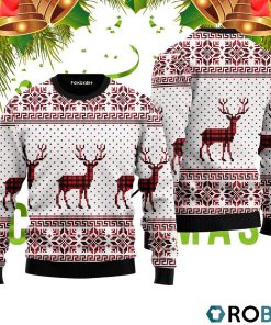 Reindeer Buffalo Plaid Pattern 3D Print Ugly Christmas Sweater RB2078 Reindeer Buffalo Plaid Pattern 3D Print Ugly Christmas Sweater RB2078