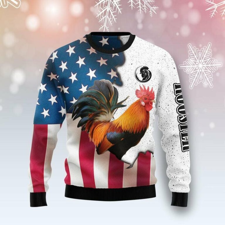 Rooster Christmas Ugly Sweatshirt, Sweater