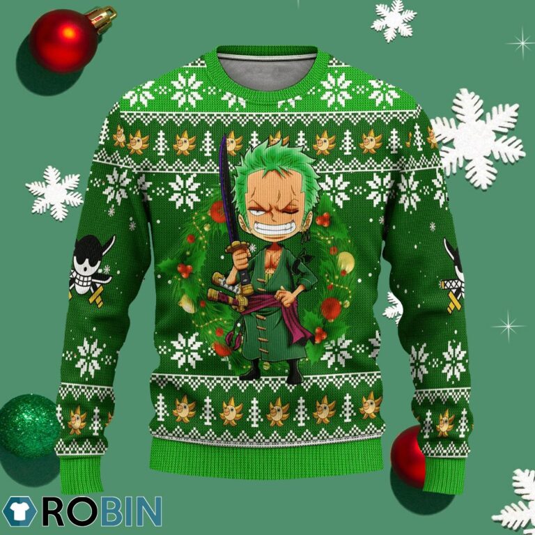 Roronoa Zoro One Piece Anime Ugly Christmas Sweater Xmas Gift