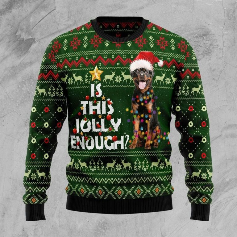 Rottweiler Jolly Ugly Christmas Sweater RB4345