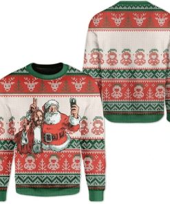 Santa And Jesus Christmas Ugly Sweatshirt, Sweater