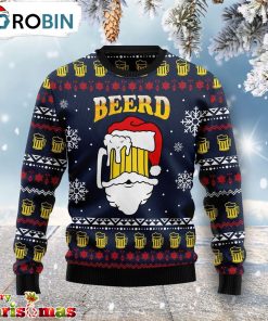 Santa Beerd Ugly Christmas Sweater – Xmas Jumper Holiday Pullover
