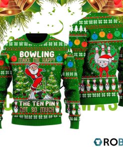 Santa Bowling Go Strike Ugly Christmas Sweater RB4408