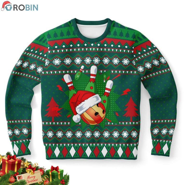 Santa Bowling Ugly Christmas Sweater