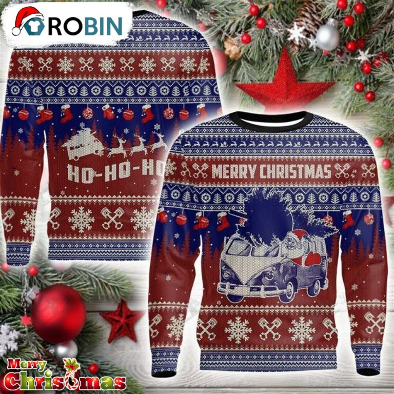 Santa Claus Bus Ugly Christmas Sweater – Christmas Outfits Gift