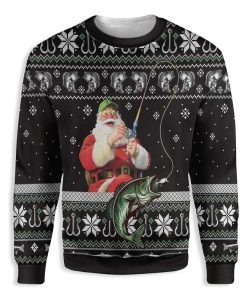Santa Claus Goes Fishing Ugly Christmas Sweatshirt – Sweater