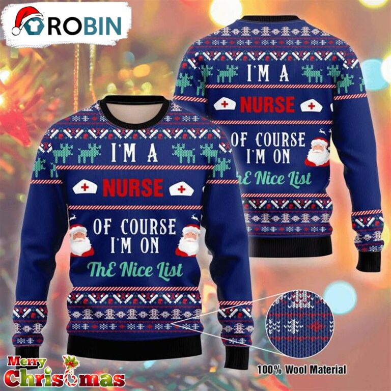Santa Claus I Am A Nurse Ugly Christmas Sweater – Xmas Ugly Sweater