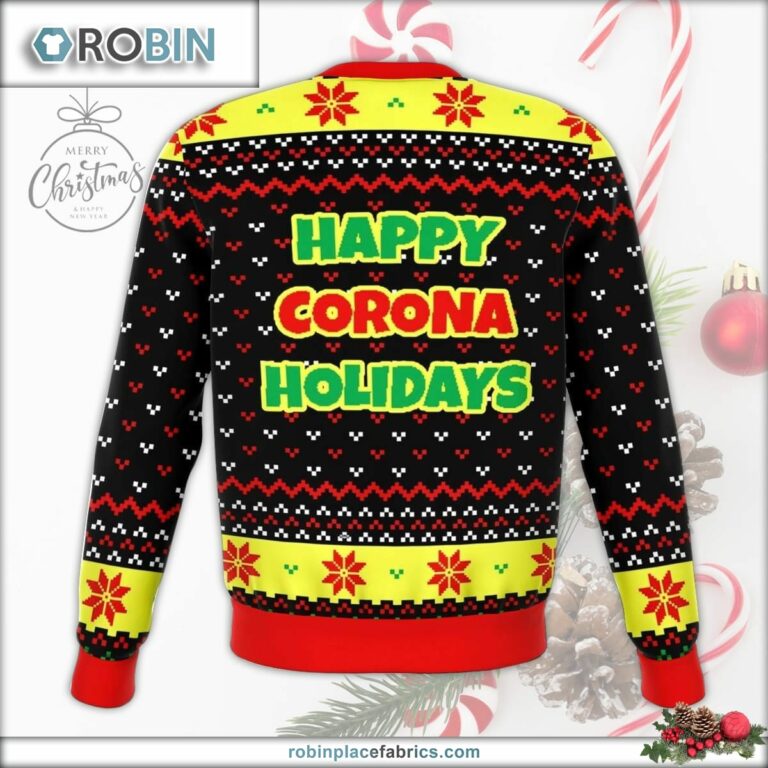 Santa Face Mask Cringe Ugly Christmas Sweater