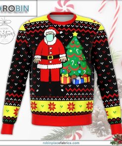 santa face mask cringe ugly christmas sweater 41 JYEkb