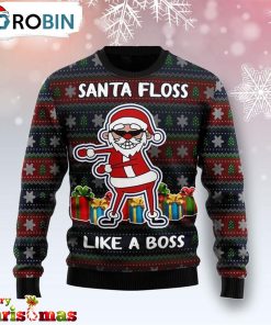 Santa Floss Ugly Christmas Sweater – Xmas Jumper Holiday Pullover