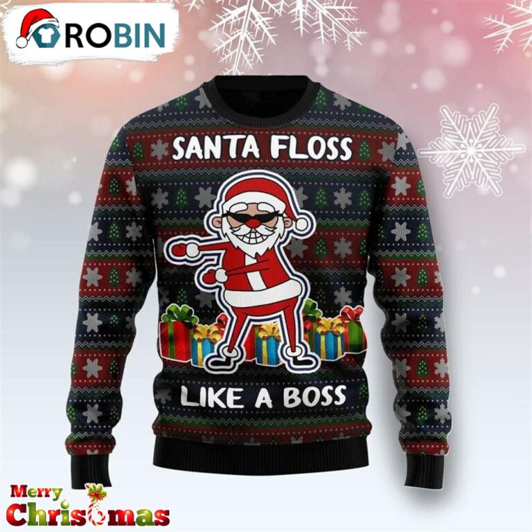 Santa Floss Ugly Christmas Sweater – Xmas Jumper Holiday Pullover