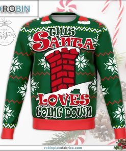 santa goes down funny ugly christmas sweater 40 M8WXV