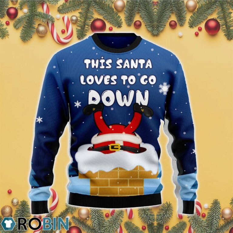 Santa Goes Down Ugly Christmas Sweater RB4349