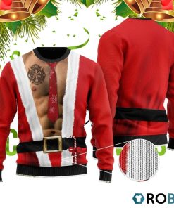Santa Half Naked 3D Print Ugly Christmas Sweater RB4029