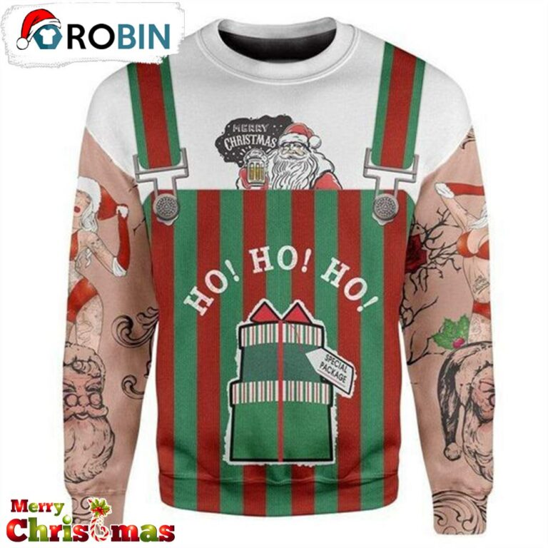 Santa Ho Ho Ho Ugly Christmas Sweater – Xmas Jumper Holiday Pullover