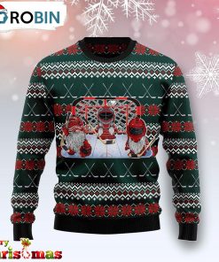 Santa Hockey Ugly Christmas Sweater – Xmas Jumper Holiday Pullover