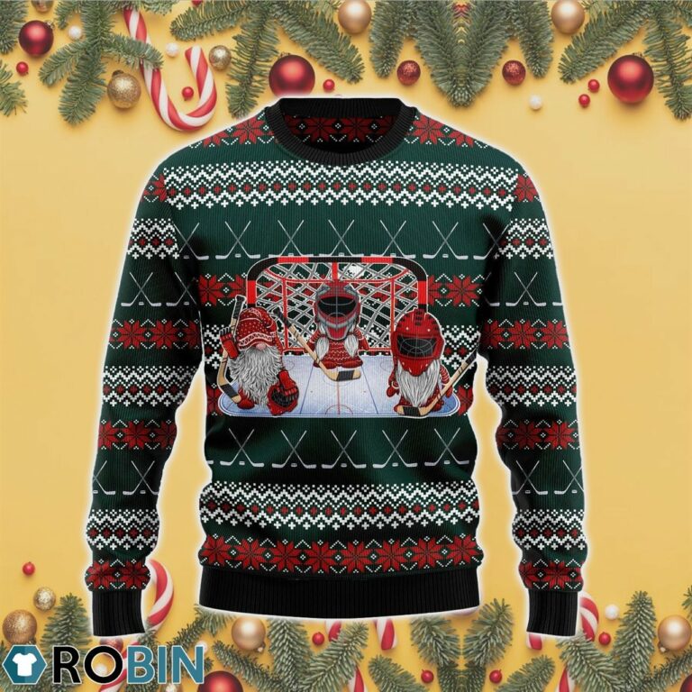 Santa Hockey 3D Print Ugly Christmas Sweater RB5588