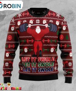 Santa Let It Swole Christmas Ugly Christmas Sweater – Best Gift For Christmas
