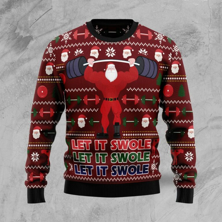Santa Let It Swole Ugly Christmas Sweater RB4344