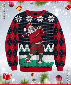 Santa Love Golf 3D Print Ugly Christmas Sweater RB3058