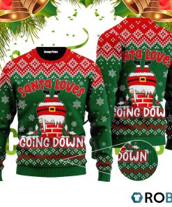 Santa Loves Going Down Funny 3D Print Ugly Christmas Sweater RB4405
