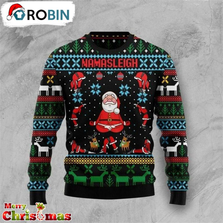 Santa Namasleigh Ugly Christmas Sweater – Best Gift For Christmas