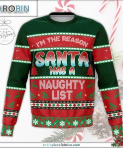 Santa Naughty List Ugly Christmas Sweater