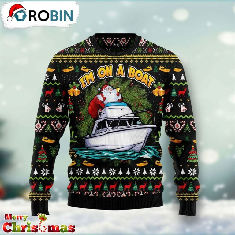 Santa On A Boat Ugly Christmas Sweater – Best Gift For Christmas