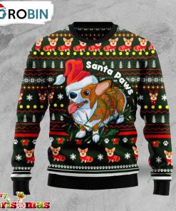 Santa Paws Corgi Dog Ugly Christmas Sweater – Lover Xmas Sweater Gift – Xmas Ugly Sweater