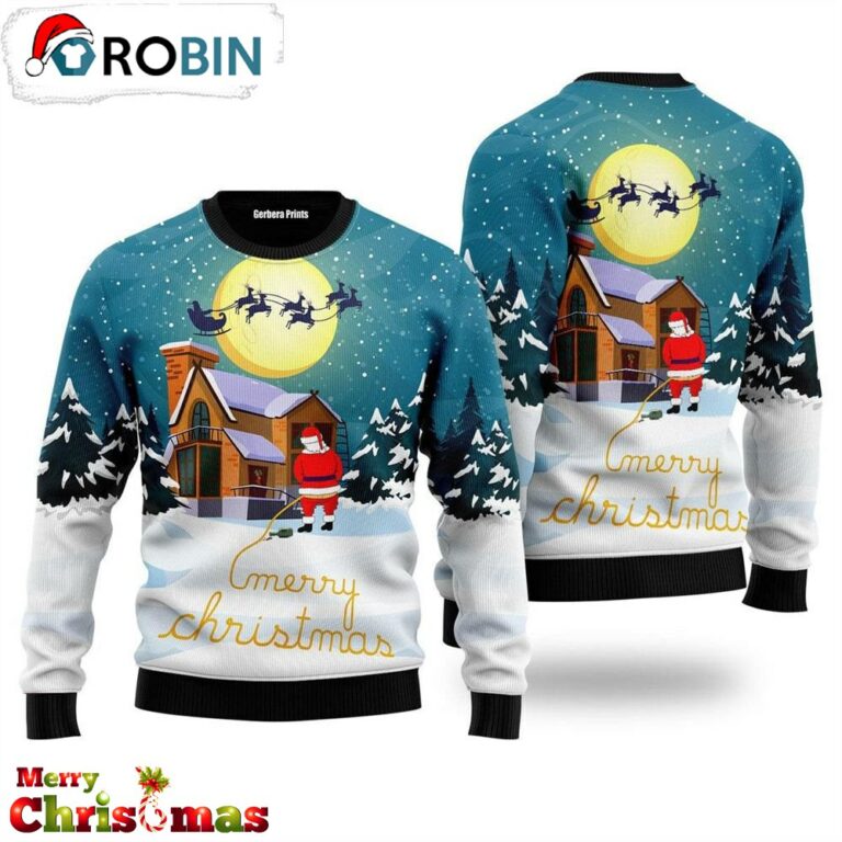 Santa Peeing Ugly Christmas Sweater – Christmas Outfits Gift