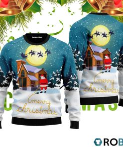 Santa Peeing 3D Print Ugly Christmas Sweater RB4224