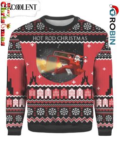 Santa Riding Hot Rod Ugly Christmas Sweater – Christmas Outfits Gift
