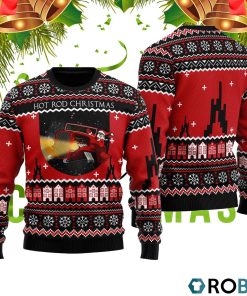 Santa Riding Hot Rod Ugly Christmas Sweater RB4542