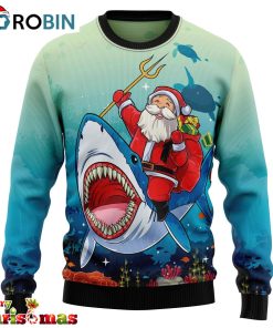 santa shark ugly christmas sweater 1 qwsyty