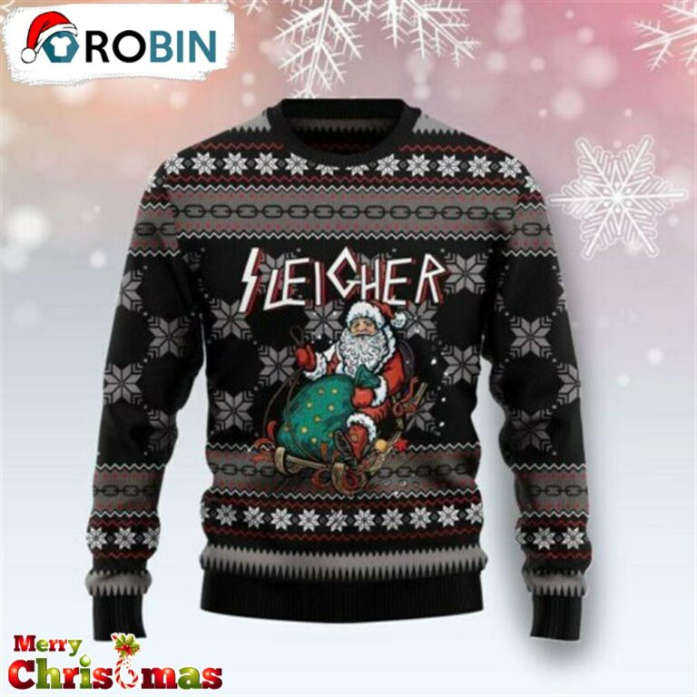 Santa Sleigher Ugly Christmas Sweater – Lover Xmas Sweater Gift – Xmas Ugly Sweater