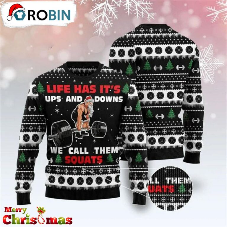 Santa Squats Ugly Christmas Sweater – Xmas Ugly Sweater