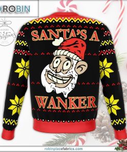 santas a wanker funny ugly christmas sweater 184 oVDdY