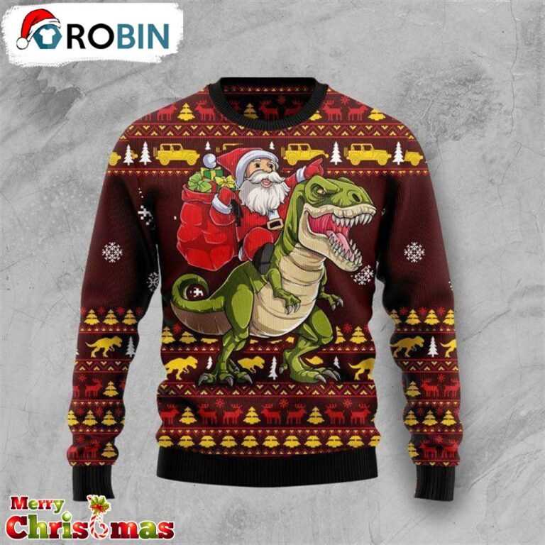 Santassic Park Ugly Christmas Sweater – Retro Christmas Sweater – Gift For Christmas