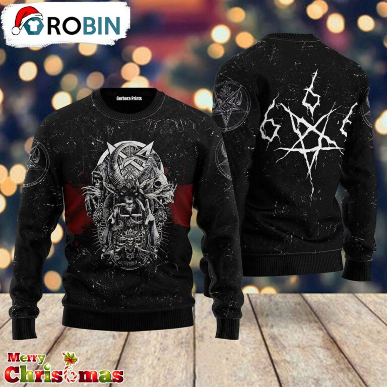Satanic Skull Ugly Christmas Sweater – Xmas Ugly Sweater