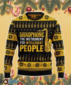 Saxophone The Instrument For Intellegent People 3D Print Ugly Christmas Sweater RB4347 Saxophone The Instrument For Intellegent People 3D Print Ugly Christmas Sweater RB4347