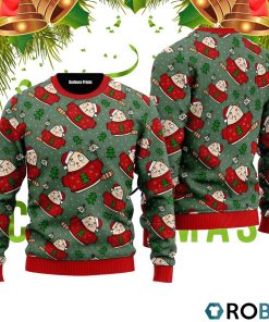 Scaredy Cat Light Up Xmas Pattern 3D Print Ugly Christmas Sweater RB2423
