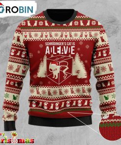 Schr?dinger’s Cat Science Ugly Christmas Sweater – Xmas Ugly Sweater