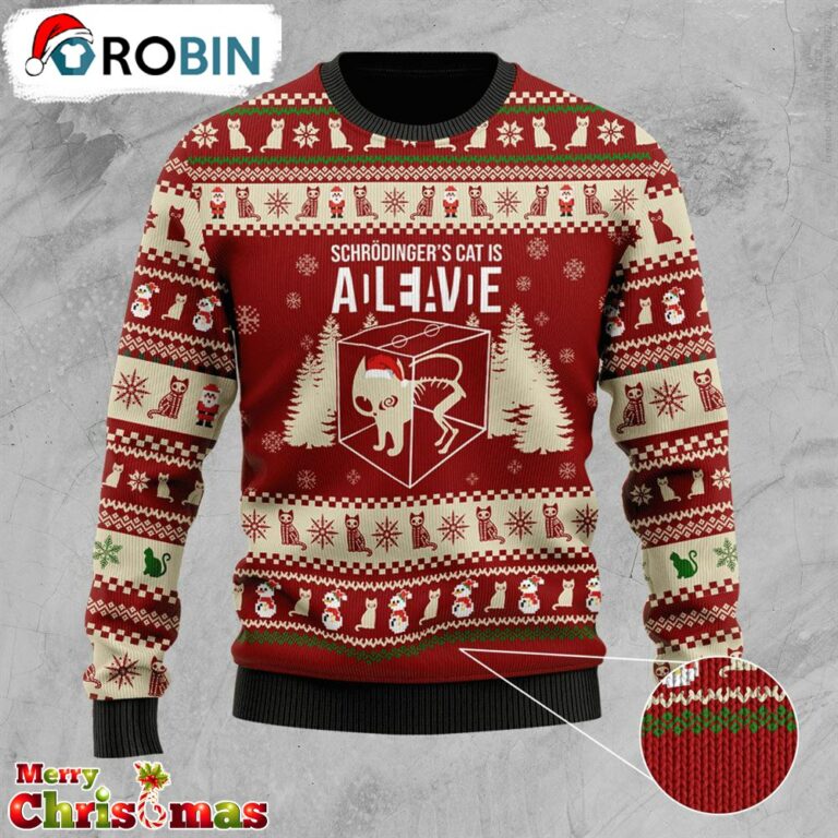 Schr?dinger’s Cat Science Ugly Christmas Sweater – Xmas Ugly Sweater