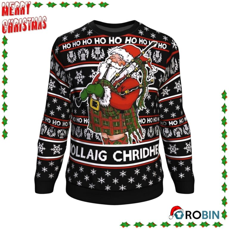 Scotland Christmas Black Nollaig Chridheil Ugly Sweatshirt, Sweater