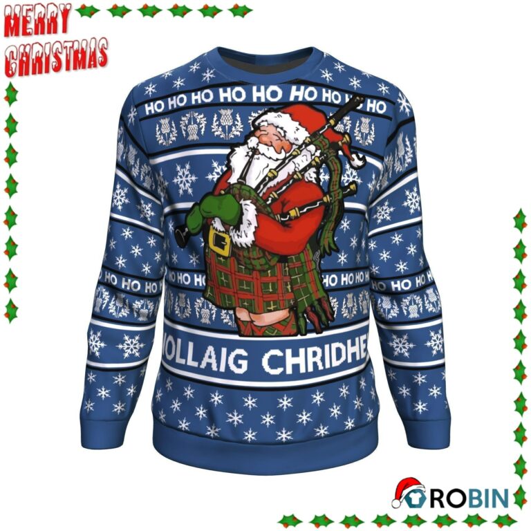 Scotland Christmas Blue Nollaig Chridheil Ugly Sweatshirt, Sweater