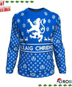 Scotland Christmas Lion Thistle Blue Ugly Sweatshirt, Sweater