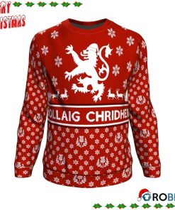 Scotland Christmas Lion Thistle Red Ugly Sweatshirt, Sweater