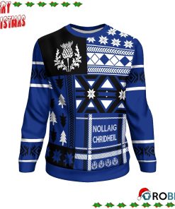Scotland Thistle Christmas Nollaig Chridheil Ugly Sweatshirt, Sweater