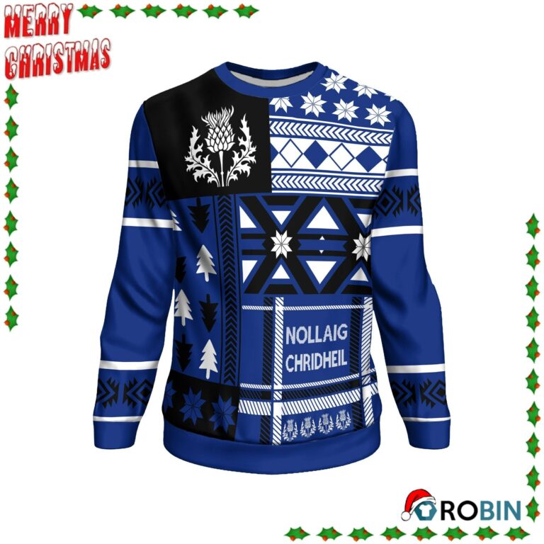 Scotland Thistle Christmas Nollaig Chridheil Ugly Sweatshirt, Sweater