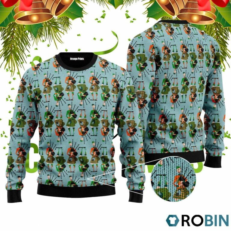 Scottish Bagpipes Ugly Christmas Sweater RB4022